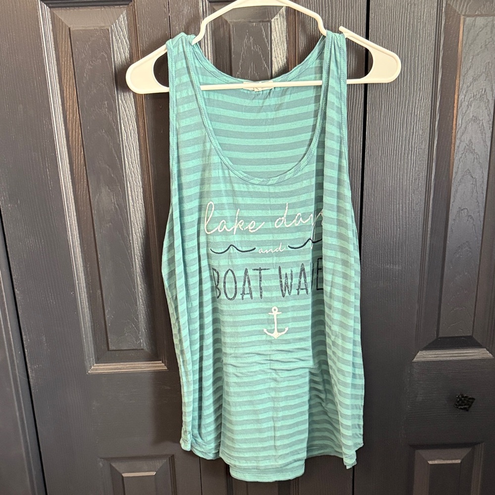 Maurices Aqua Striped Tank Top
